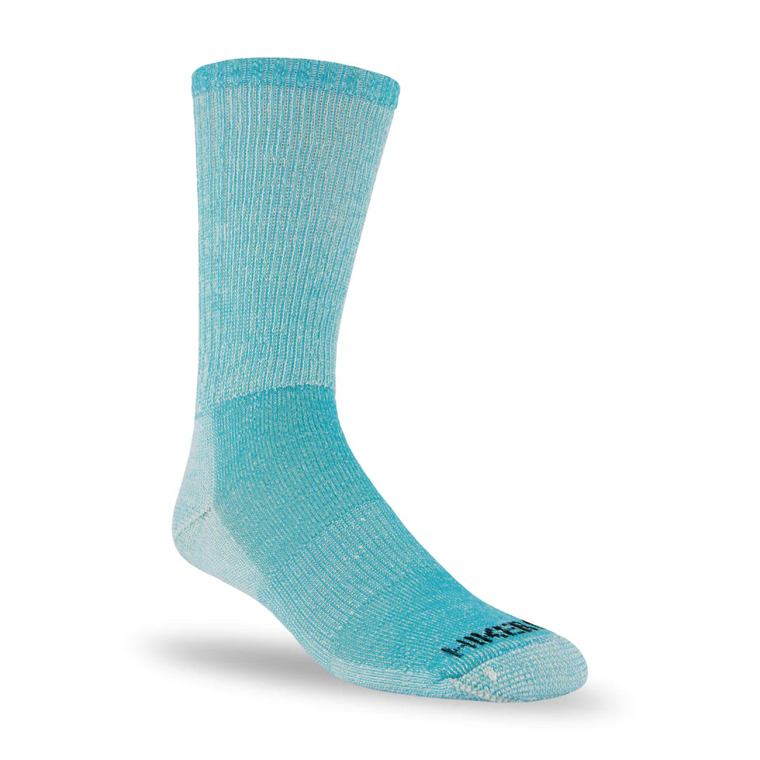 Merino Wool Hiking Crew Socks: Teal Medium