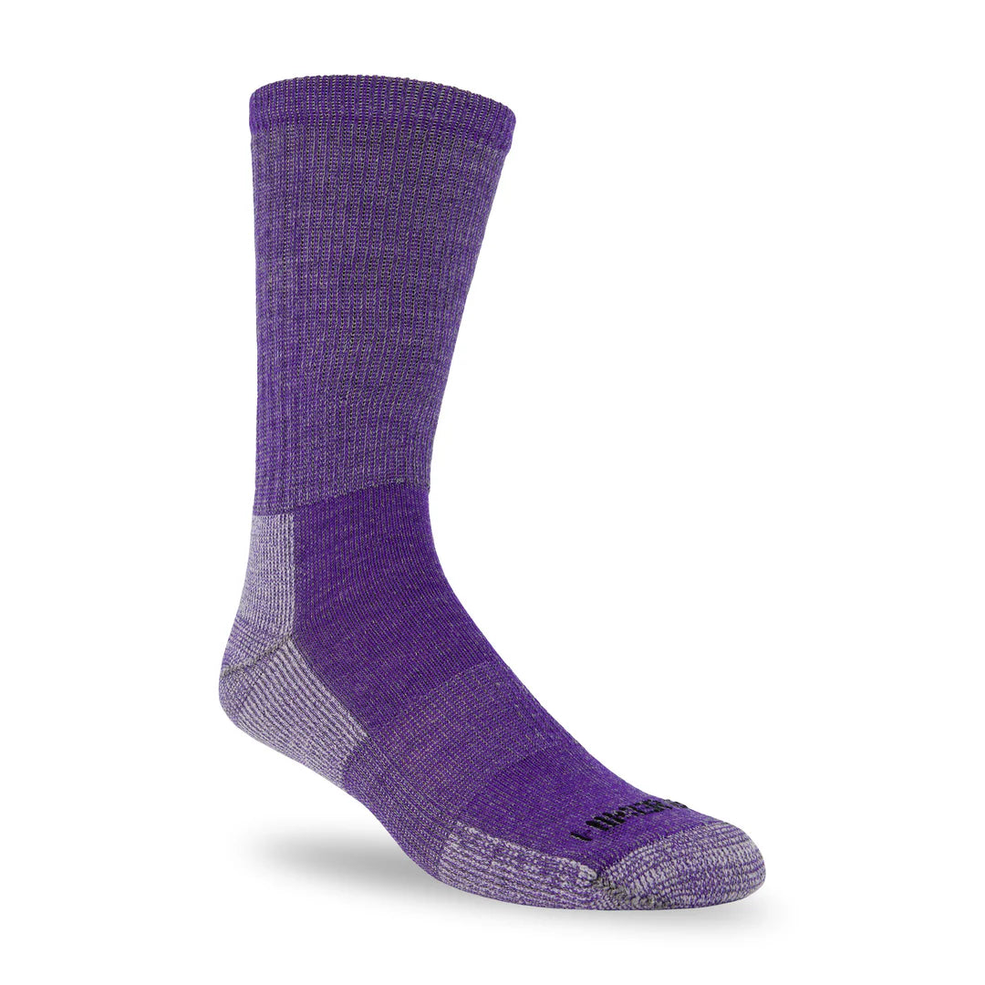 Merino Wool Hiking Crew Socks: Purple Medium