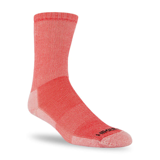 Merino Wool Hiking Crew Socks: Red Medium