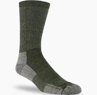 Merino Wool Hiking Crew Socks: Olive Large